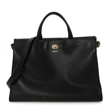 Grainy Calfskin Nova Check Small Cotswolds Tote Black