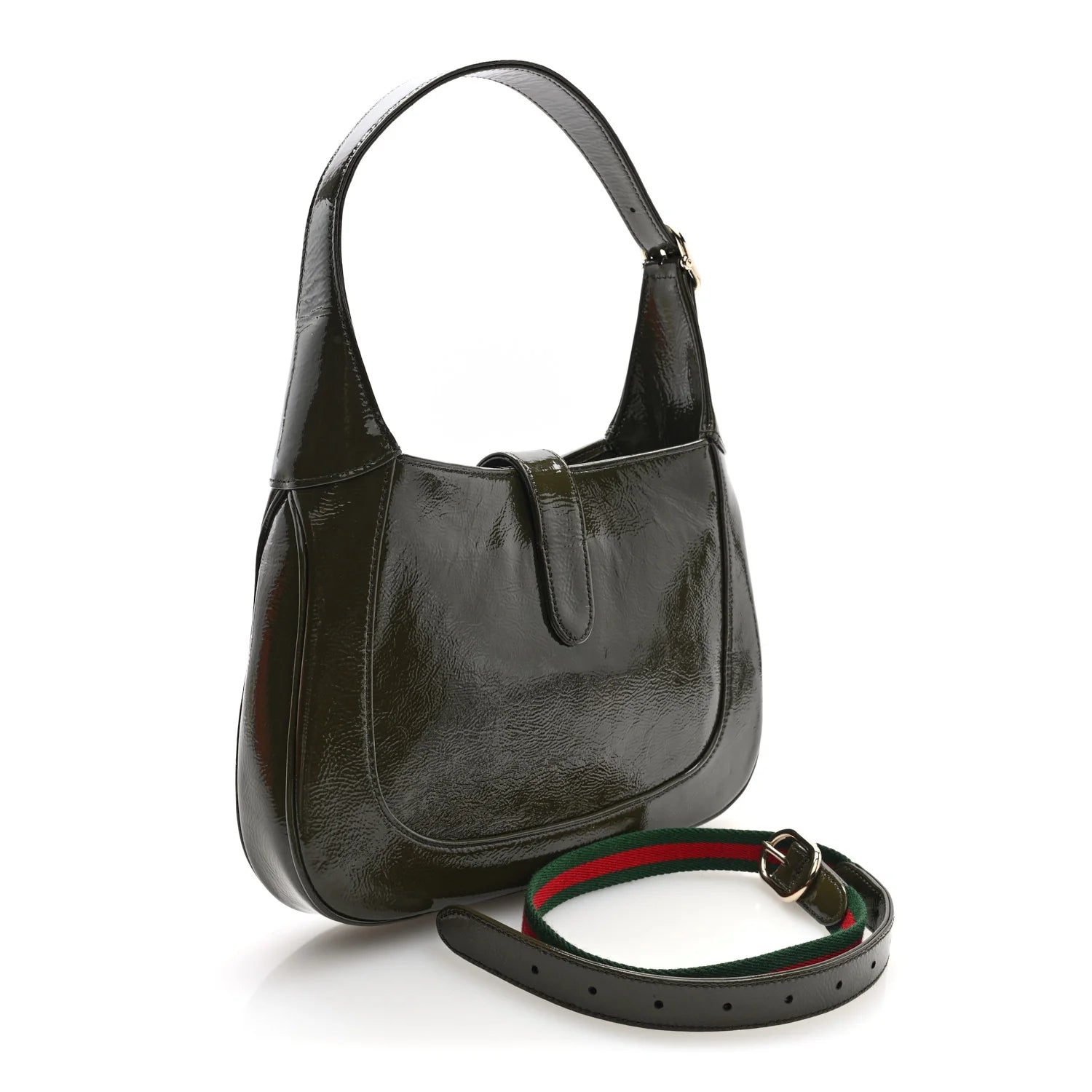 Patent Calfskin Small Jackie Shoulder Bag Luscious Green