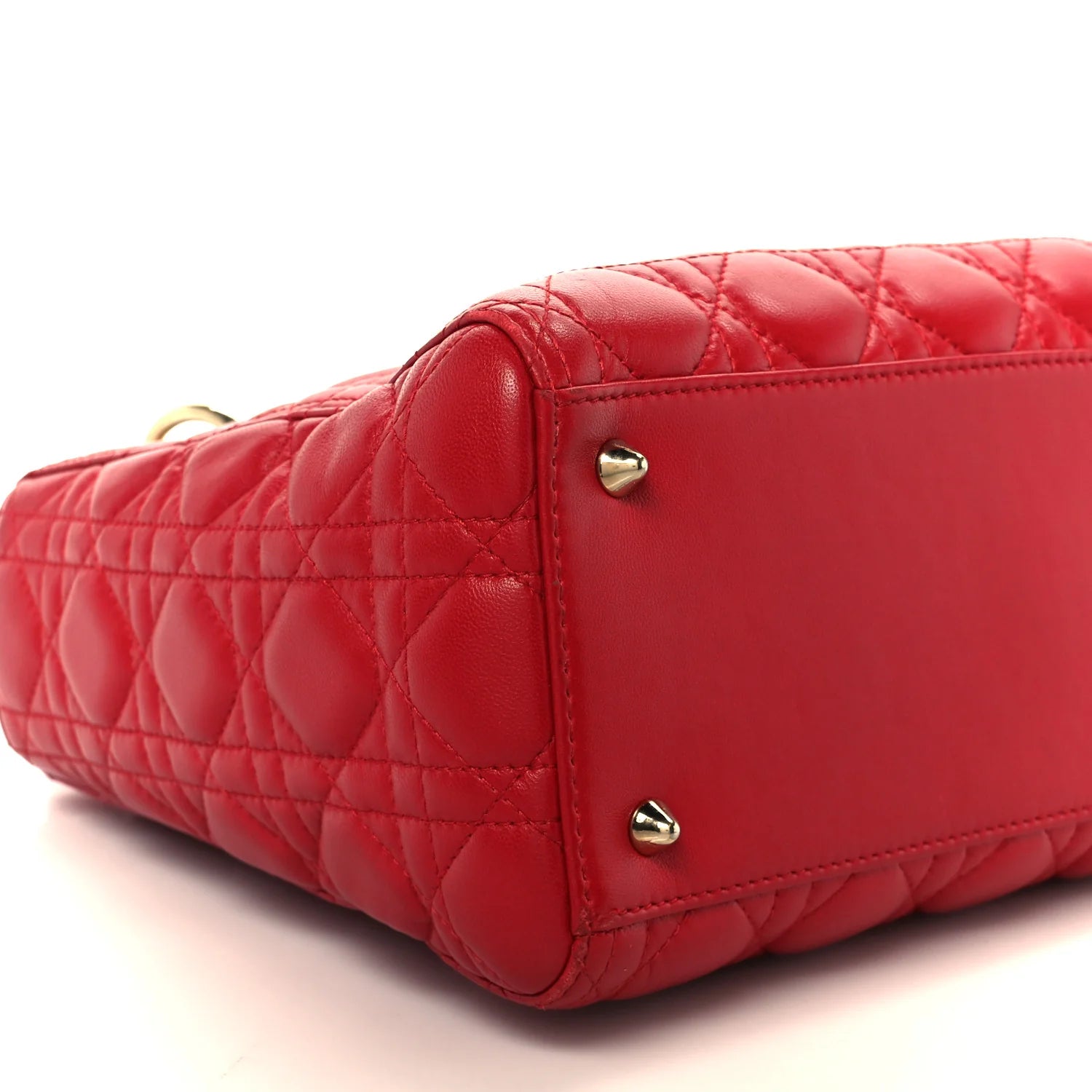Lambskin Cannage Medium Lady Dior Red
