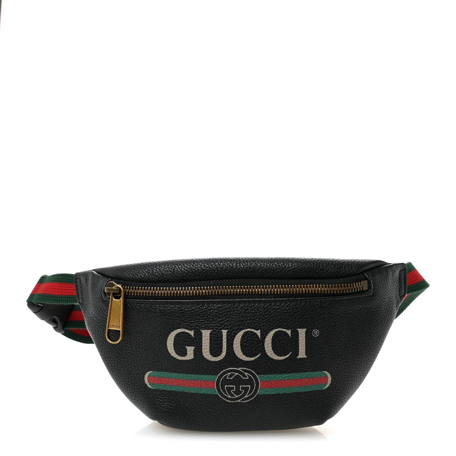 Grained Calfskin Small Logo Belt Bag Black