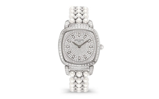 Ladies Gondolo Haute Joaillerie, 18Kt White Gold Set with Diamonds and Akoya Pearls, 31 × 34.8Mm, Ref# 7042/100G-010