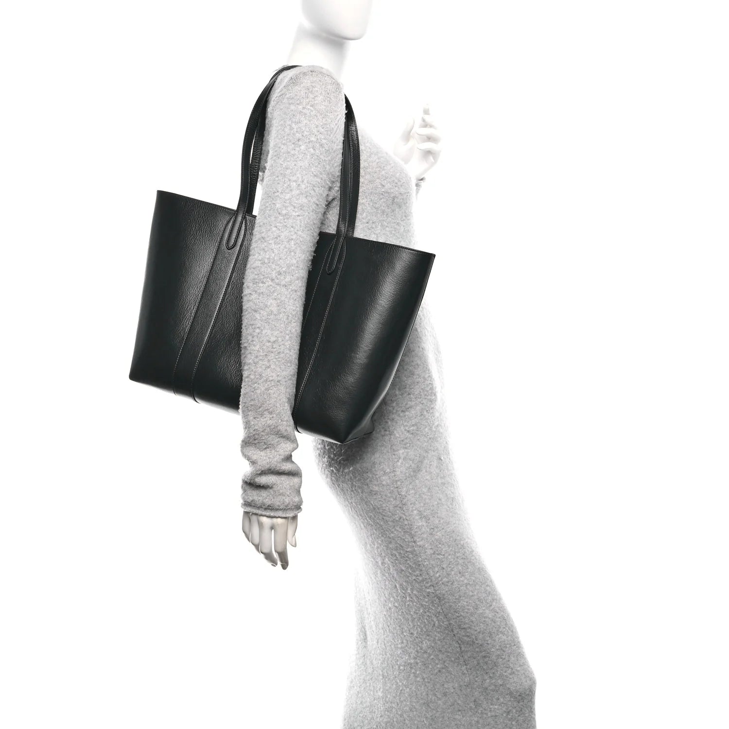 High Shine Grain Bayswater Tote Black