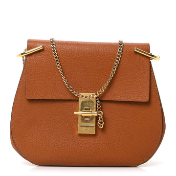 Grained Lambskin Mini Drew Shoulder Bag Caramel