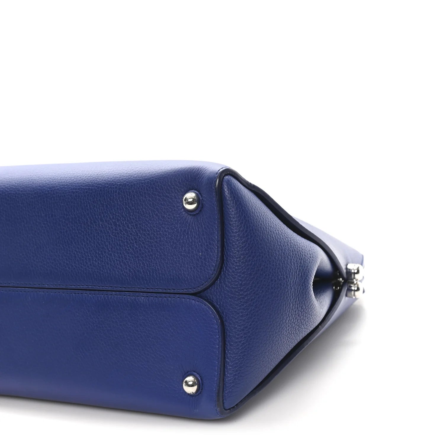 Grained Calfskin Bar Tote Blue
