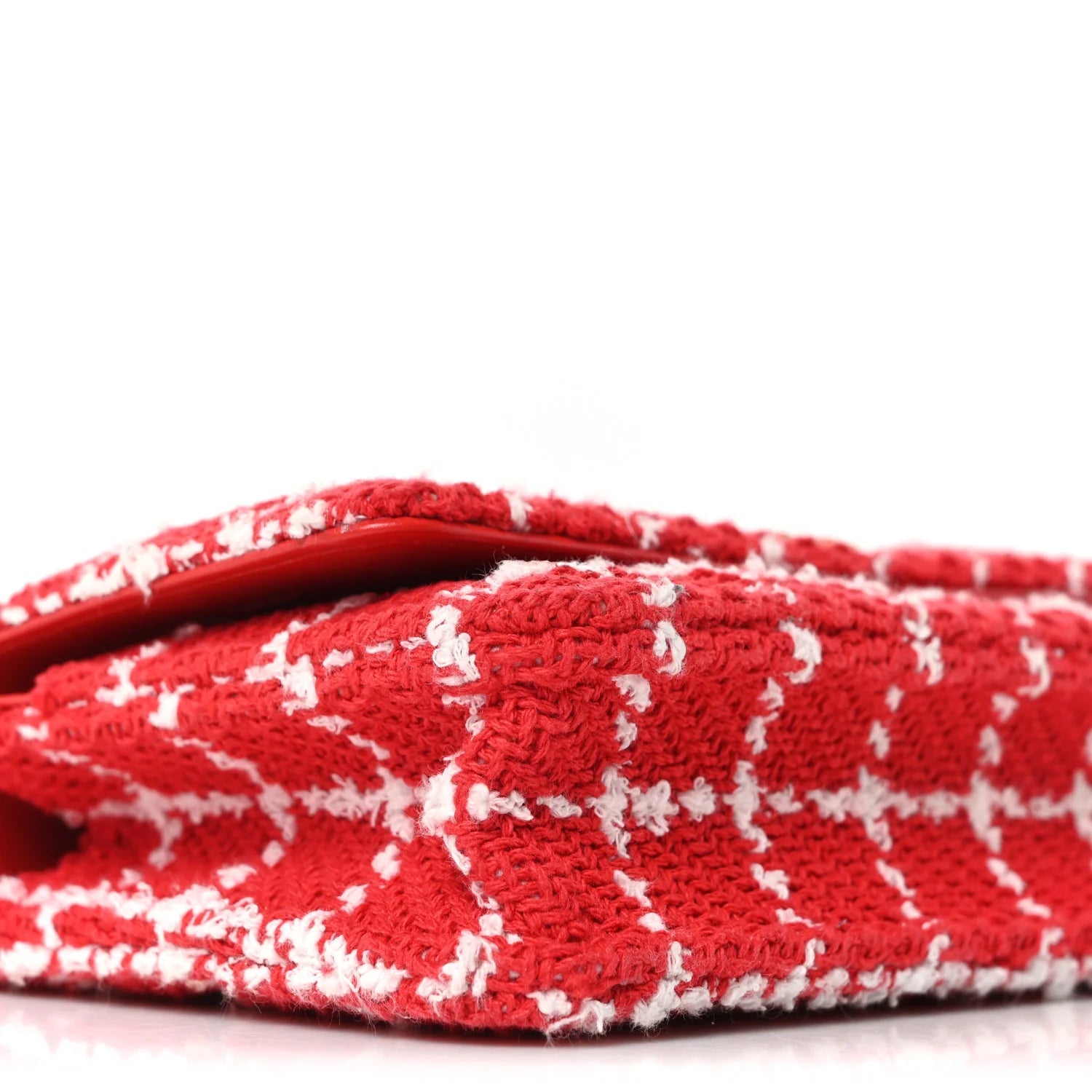 Tweed Quilted  19 Wallet on Chain WOC Red White