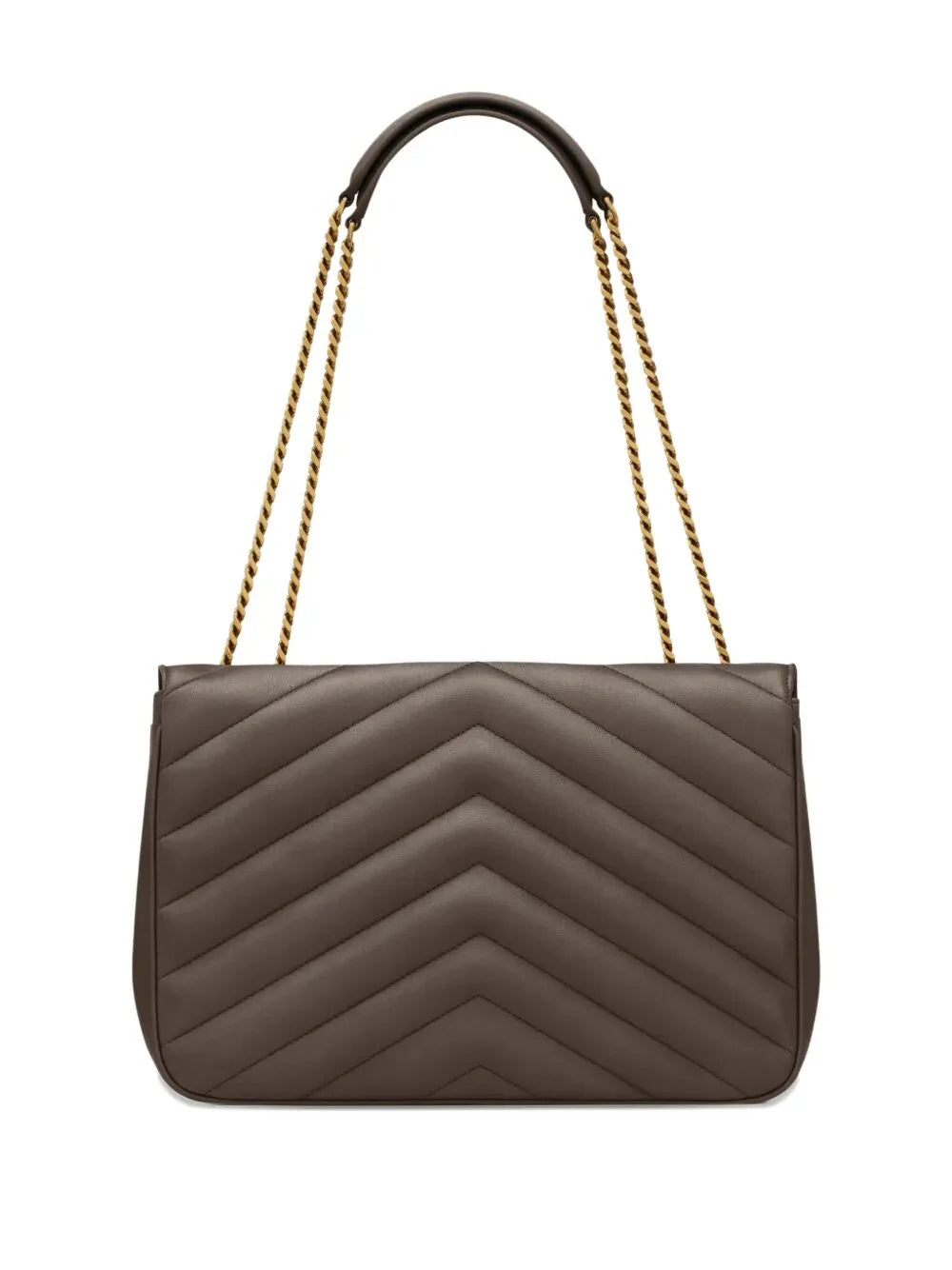 DARK BROWN LEATHER LARGE LOU LOU SHOULDER BAG