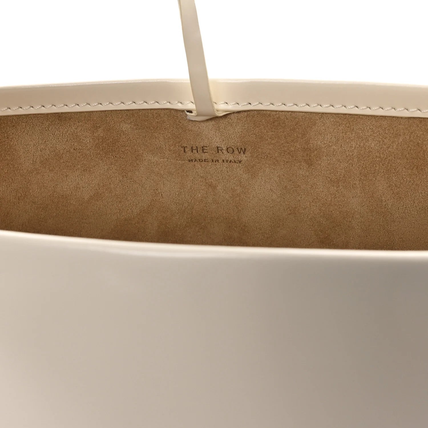 Shiny Calfskin Small N/S Park Tote Ivory