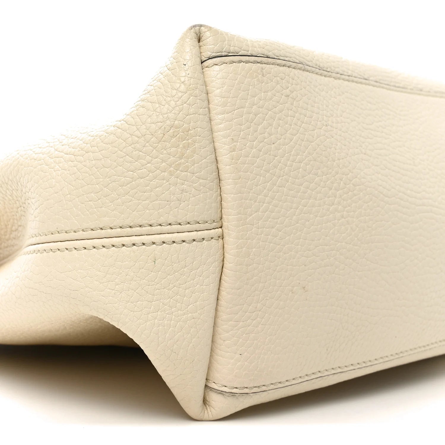 Pebbled Calfskin Medium Soho Chain Shoulder Bag off White