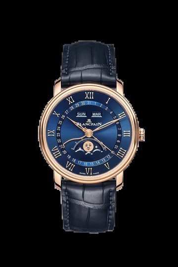 Unworn  Villeret Ultra Slim Moonphase and Complete Calender, 18K Red Gold, 40 Mm, Ref# 6654-3640-55B, Box and Papers