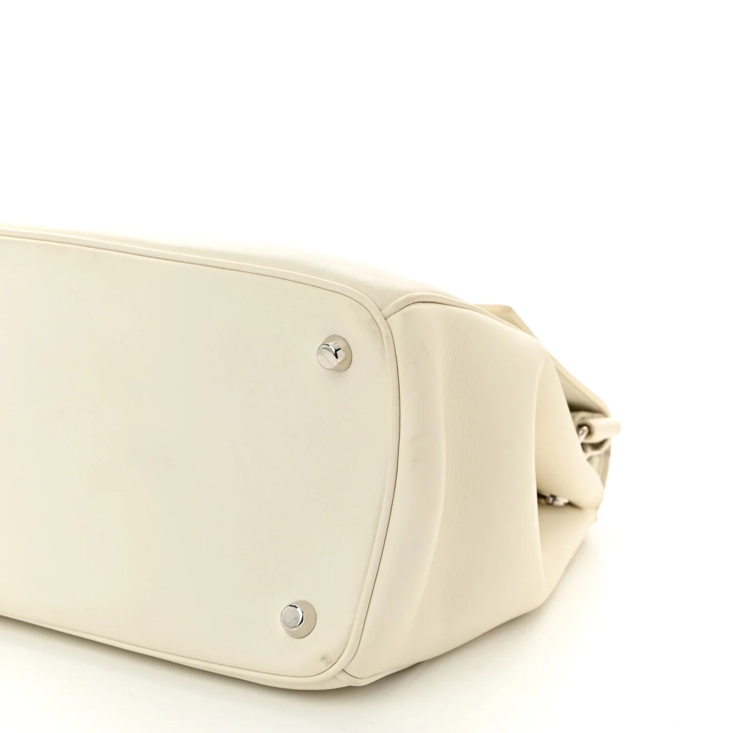 Smooth Calfskin Bi-Color Medium Be Dior Flap White Black