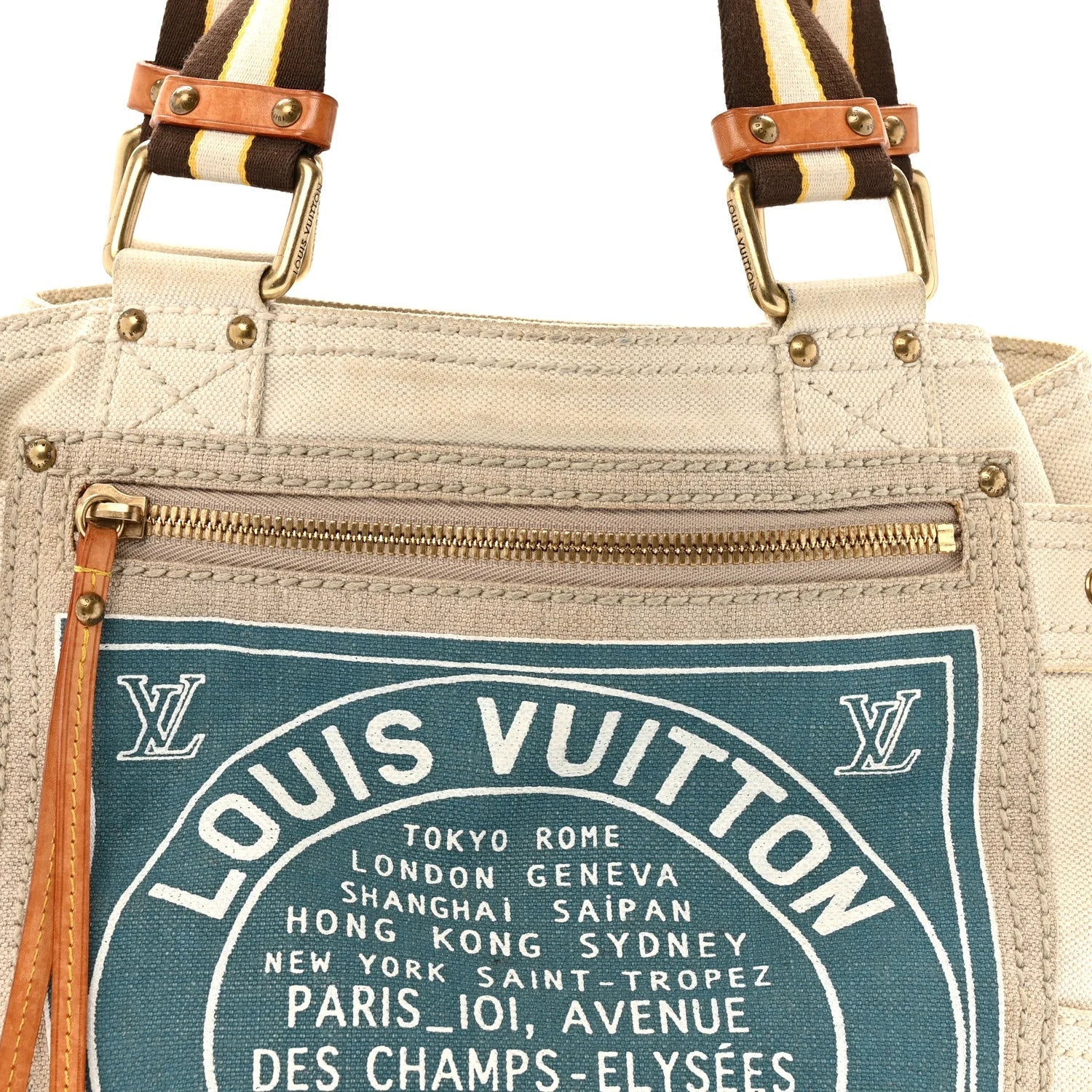 Toile Globe Shopper Cabas MM Blue