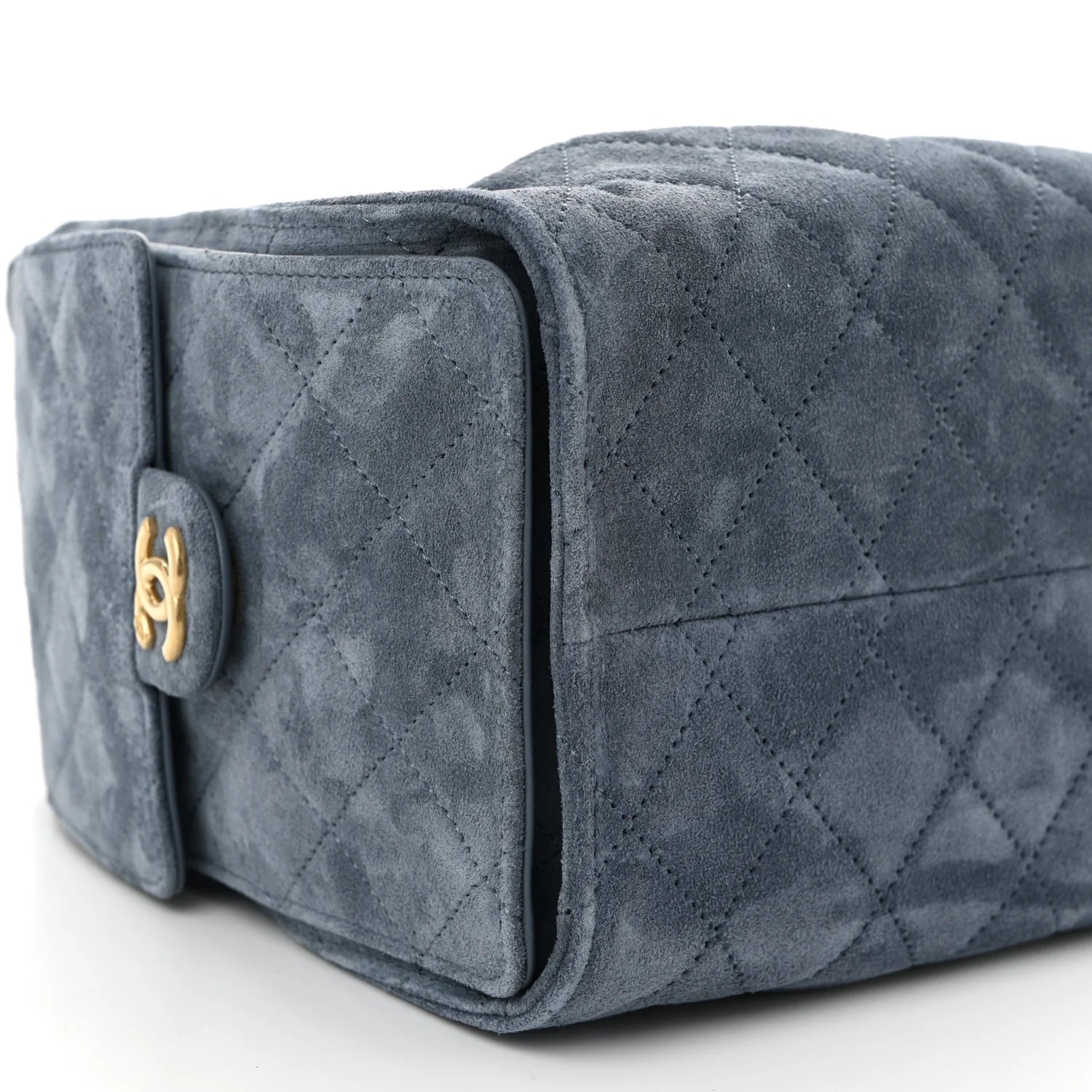 Suede Quilted Small  25 Handbag Blue