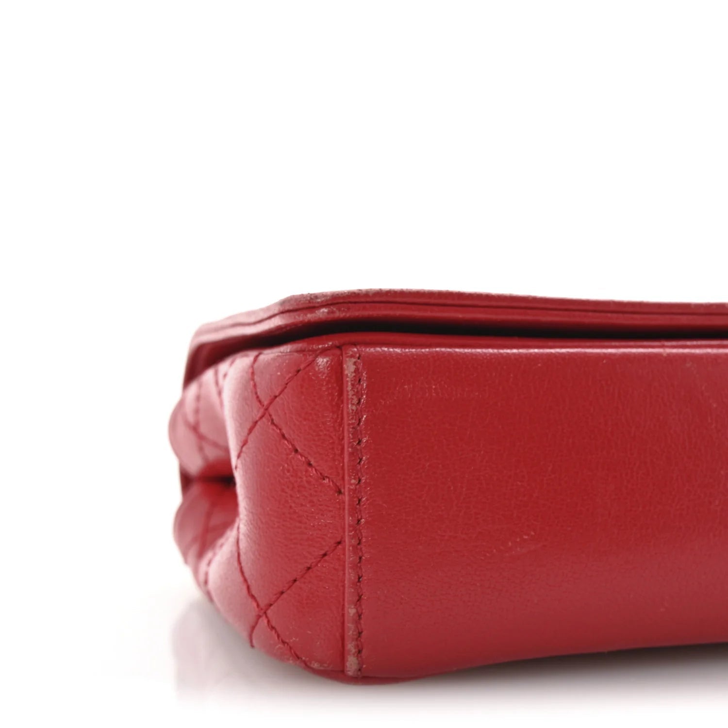 Sheepskin Quilted Medium Vintage Mademoiselle Flap Red