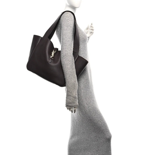 Grained Deerskin Bea Tote Dark Currant