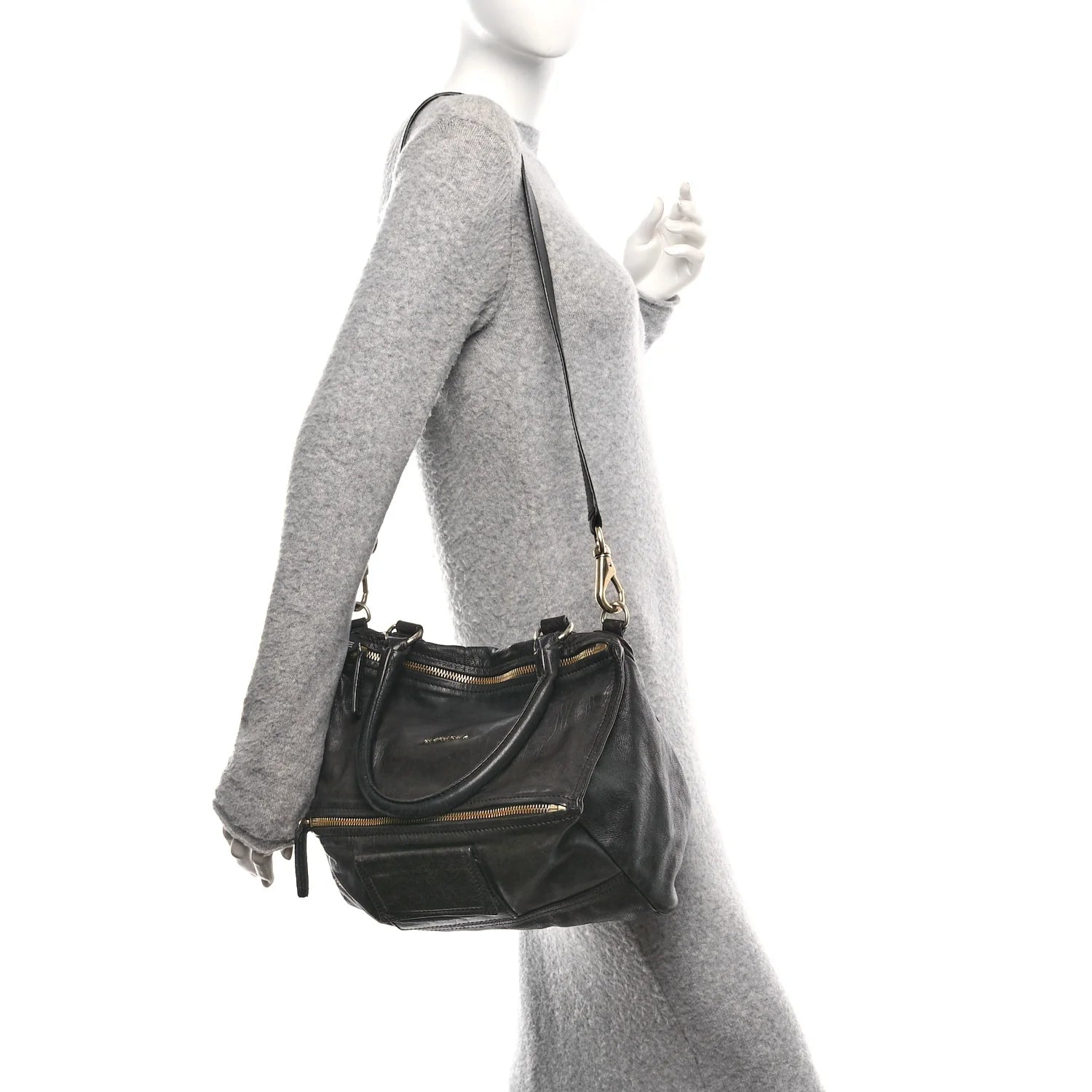 Sugar Goatskin Large Pandora Black