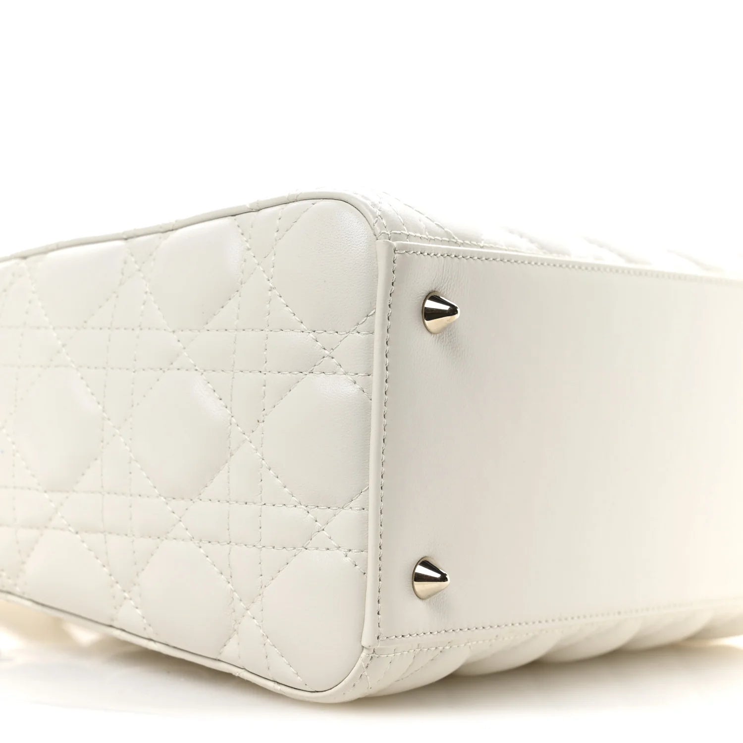Lambskin Cannage Medium Lady Dior White