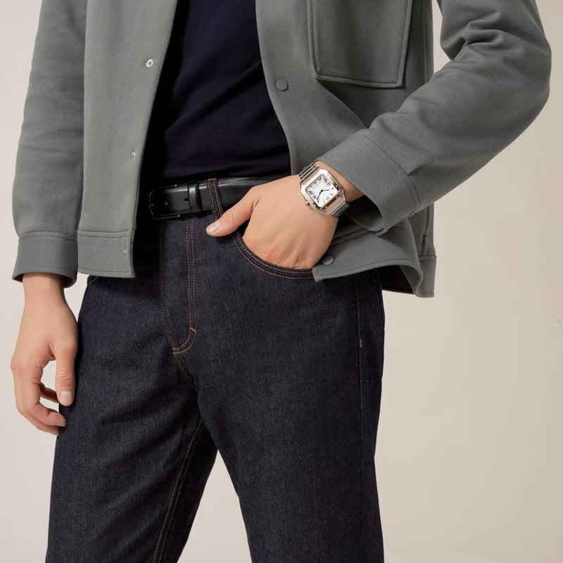 Unworn  Santos De , Stainless Steel and 18K Yellow Gold, 39.8Mm, Ref# W2SA0009, Box and Papers