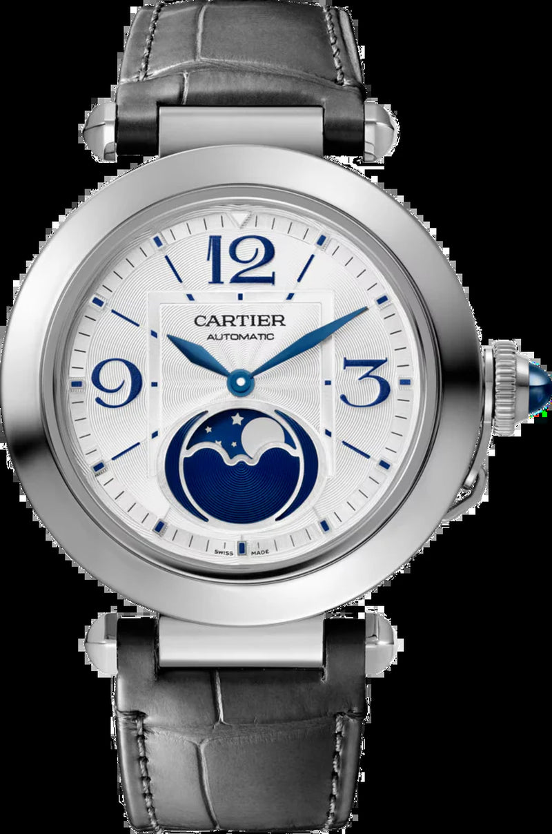 Unworn  Pasha De  Moonphase, Stainless Steel, 41Mm, Ref# WSPA0030, Box and Papers