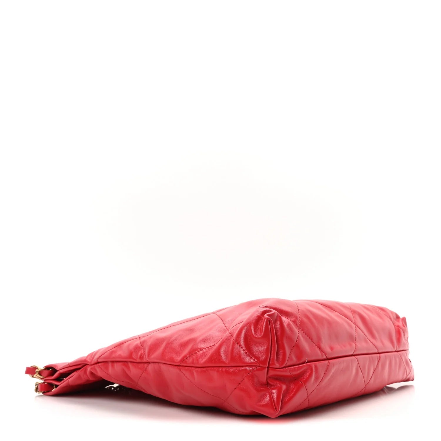 Shiny Calfskin Quilted Small  22 Red