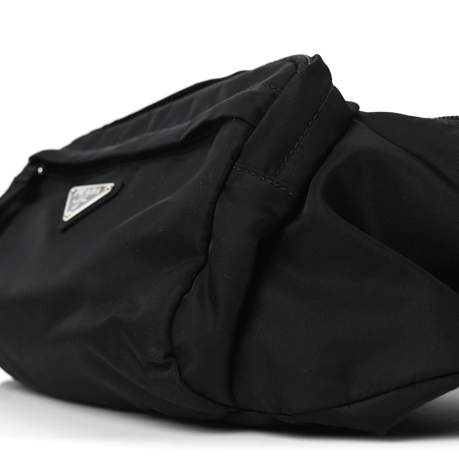 Tessuto Nylon Double Pocket Belt Bag Black