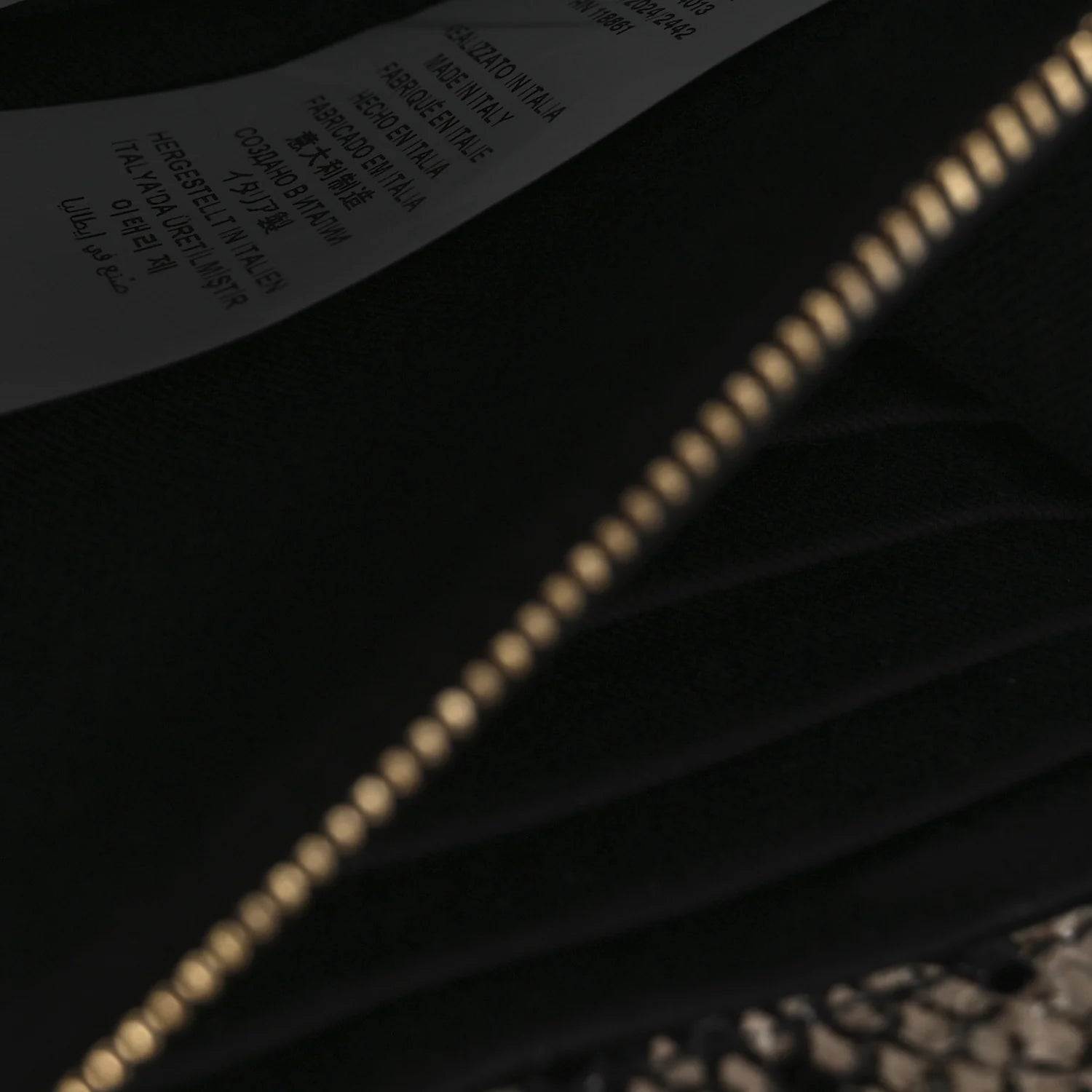 Snakeskin Virtus Wallet on Chain Beige Black