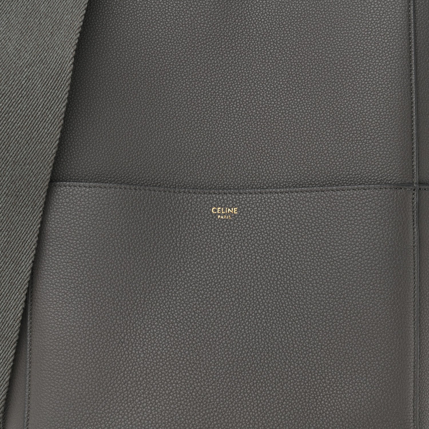 Soft Grained Calfskin Sangle Bucket Bag Grey