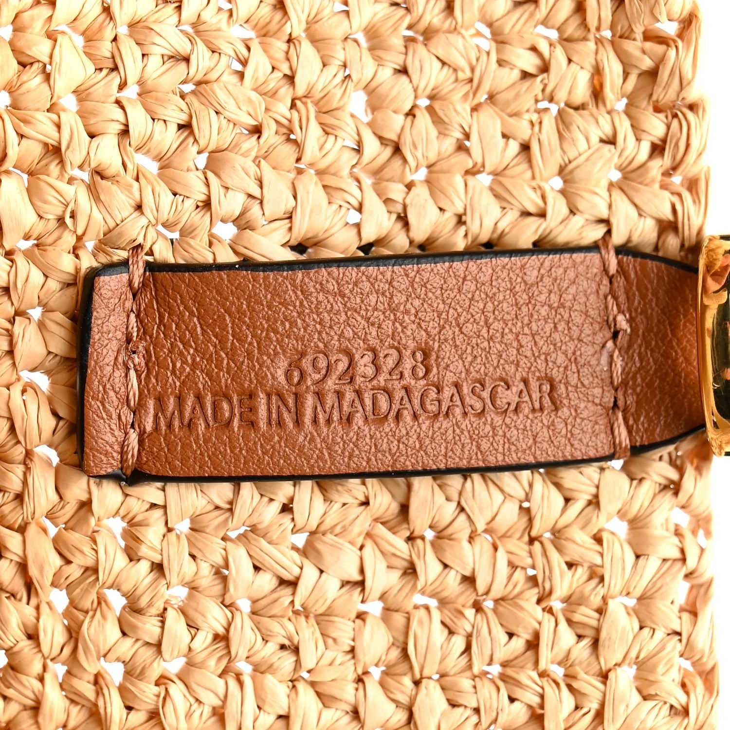 Raffia Mini Slit Tote Bag Natural Tan