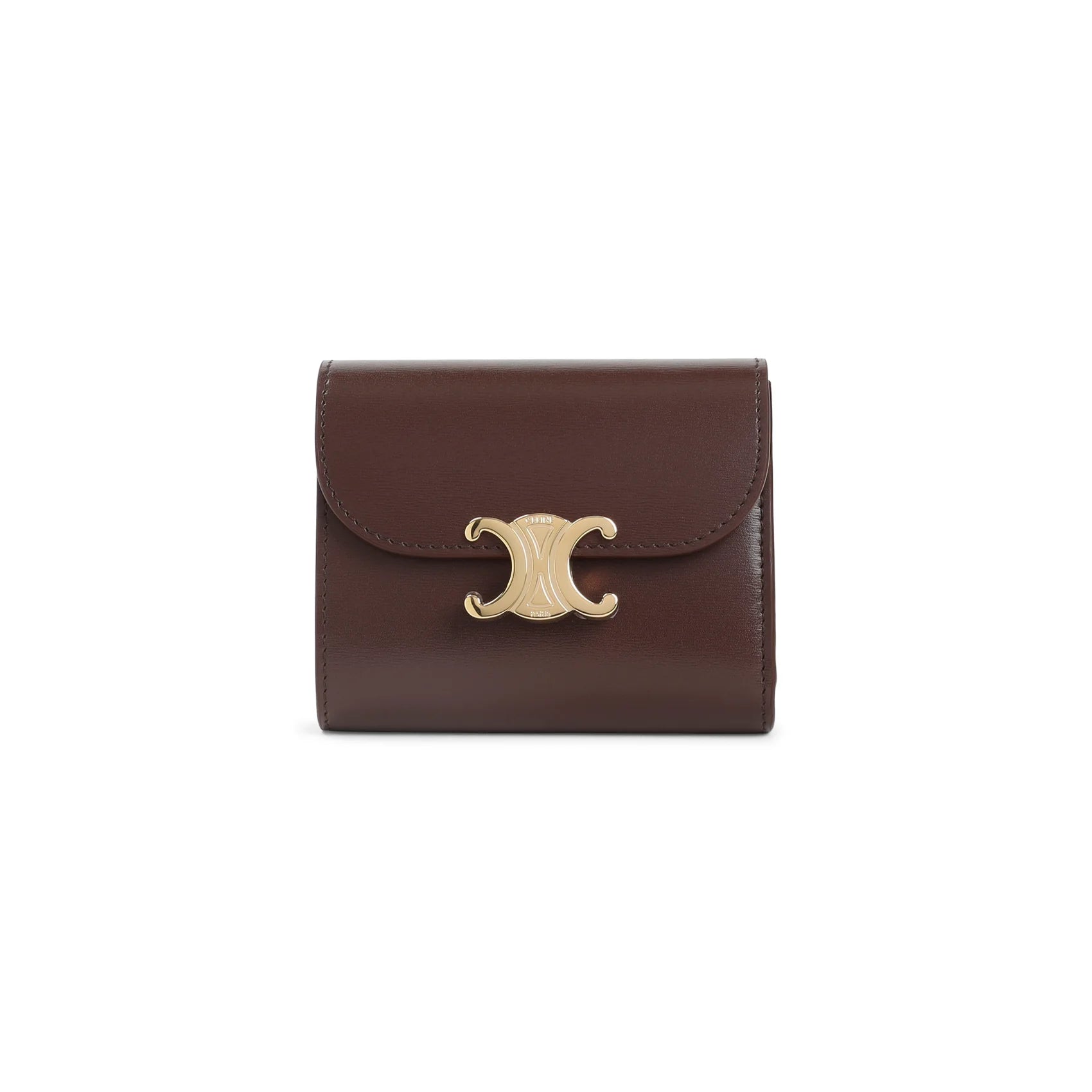 CHESTNUT LEATHER SMALL FLAP WALLET