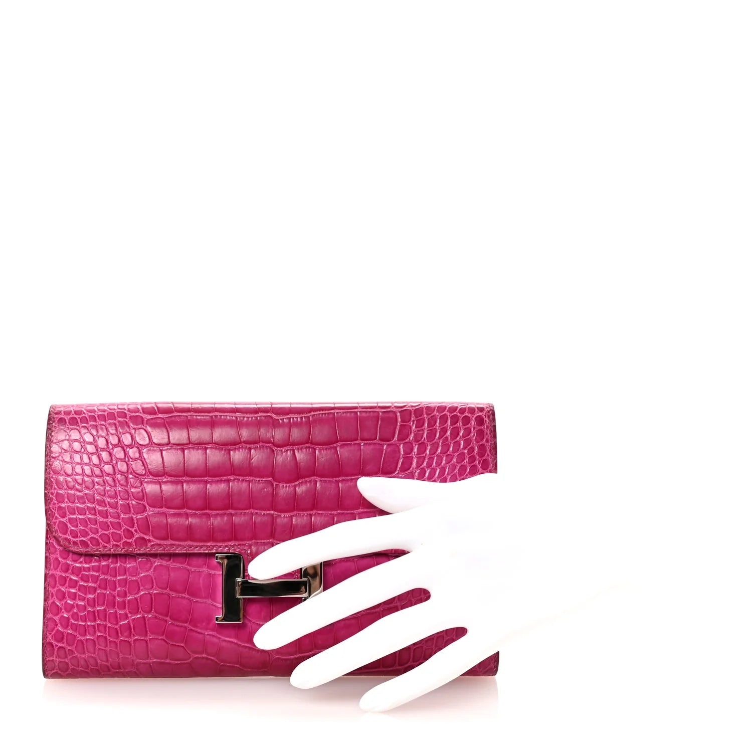 Shiny Alligator Constance Long Wallet Rose Scheherazade