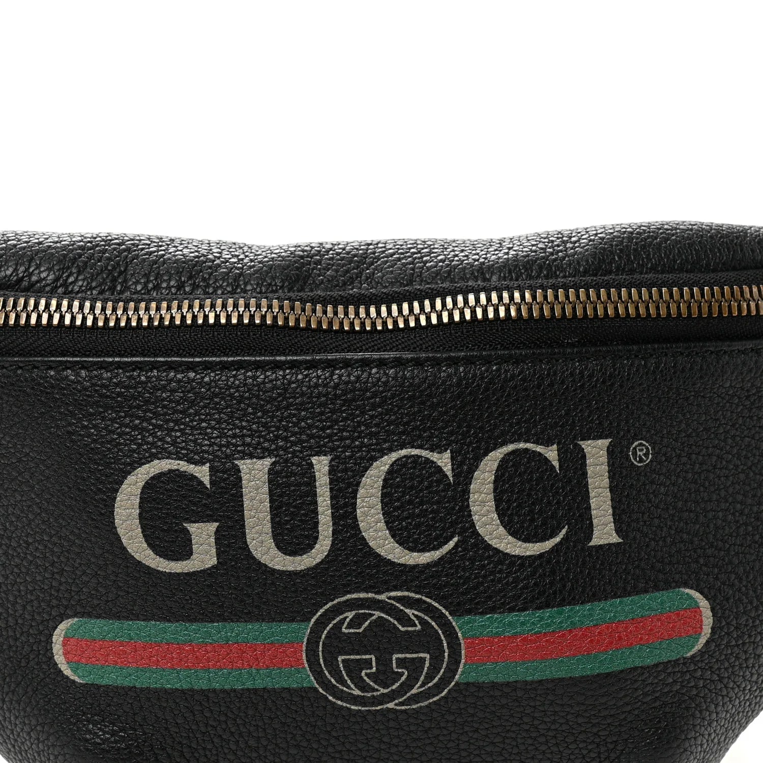 Grained Calfskin Small Logo Belt Bag Black