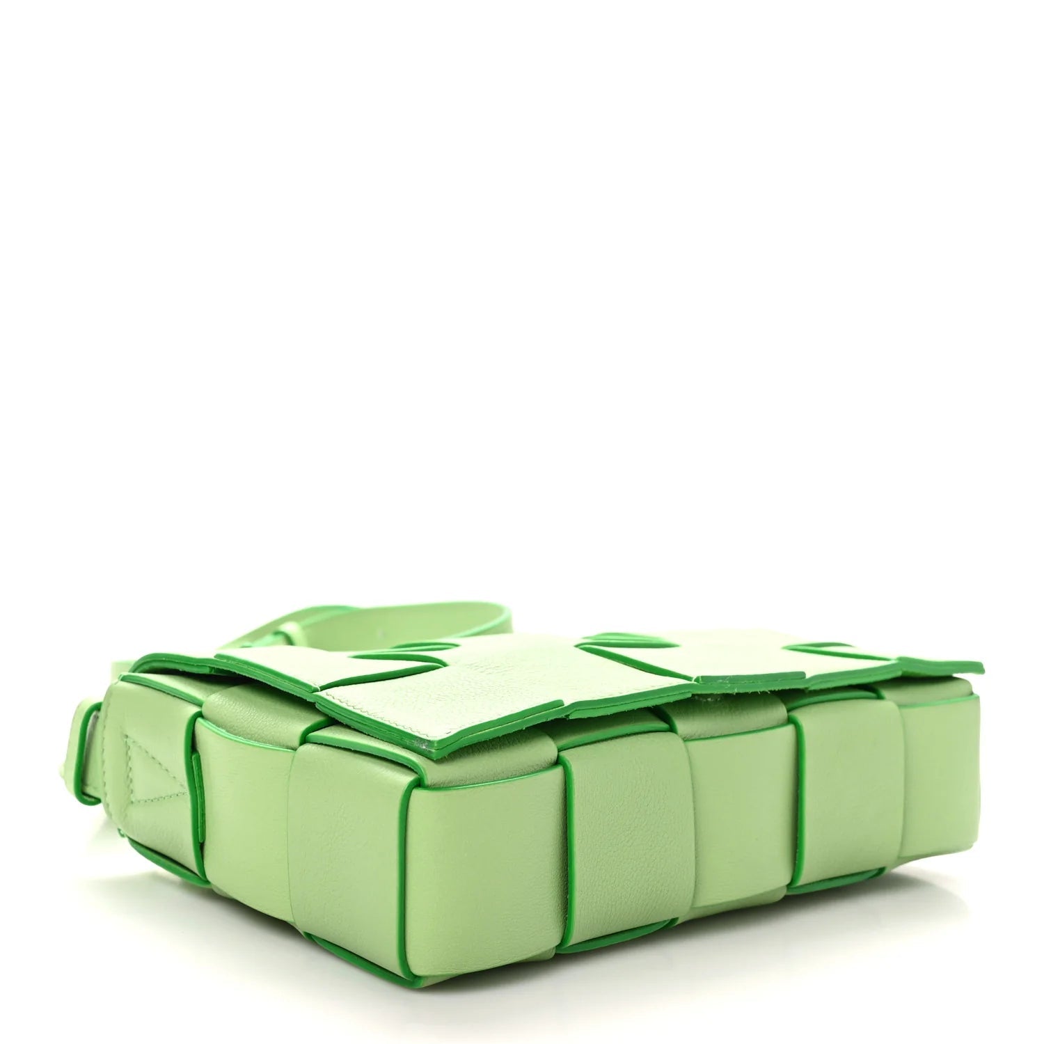 Grained Calfskin Maxi Intrecciato Cassette Crossbody Bag Pistachio