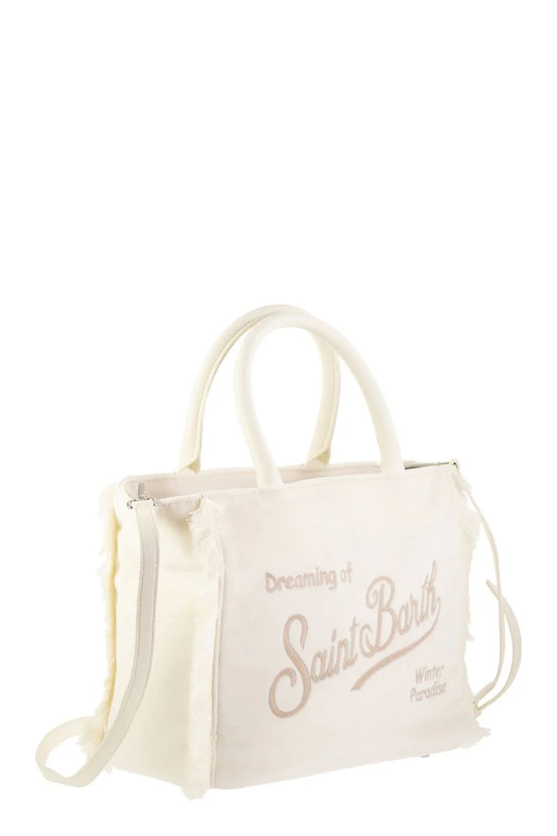 COLETTE - VELVET HANDBAG with LOGO