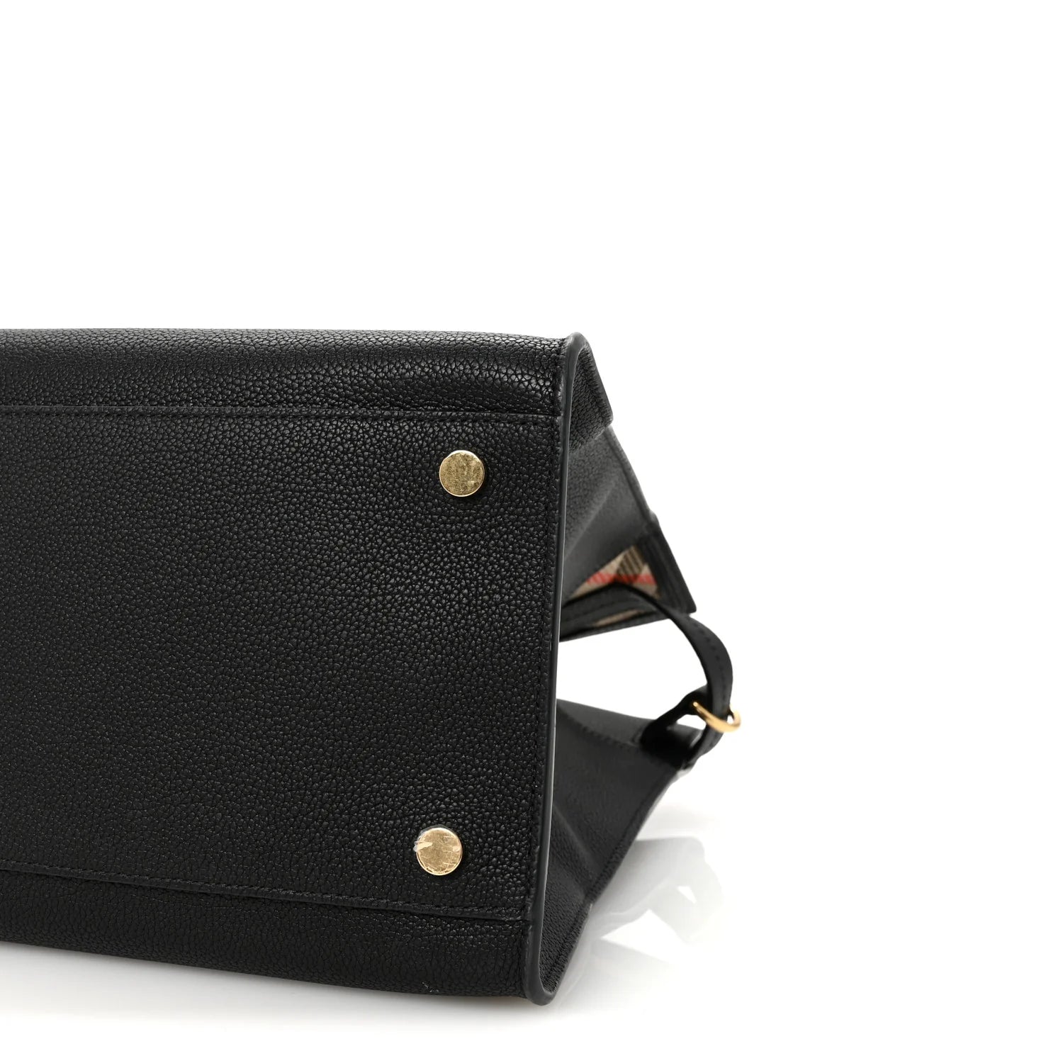 Grainy Calfskin Nova Check Small Cotswolds Tote Black