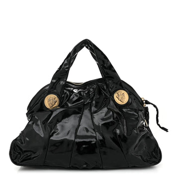 Patent Large Hysteria Top Handle Bag Black