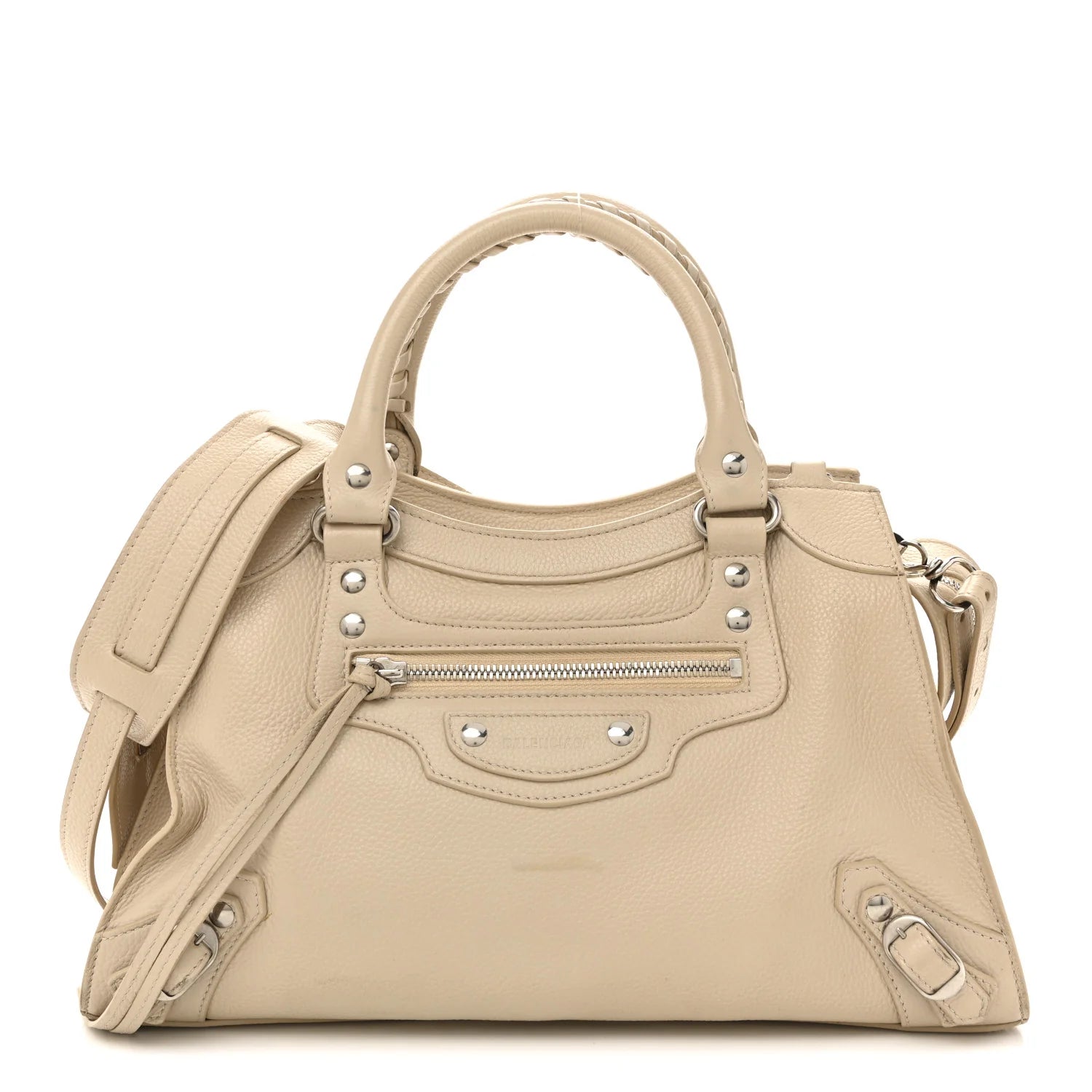 Grained Calfskin Neo Classic Silver Hardware S City Cream