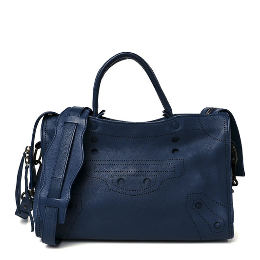 Veau Soyeux Perforated Blackout Hardware S City Bleu Marine