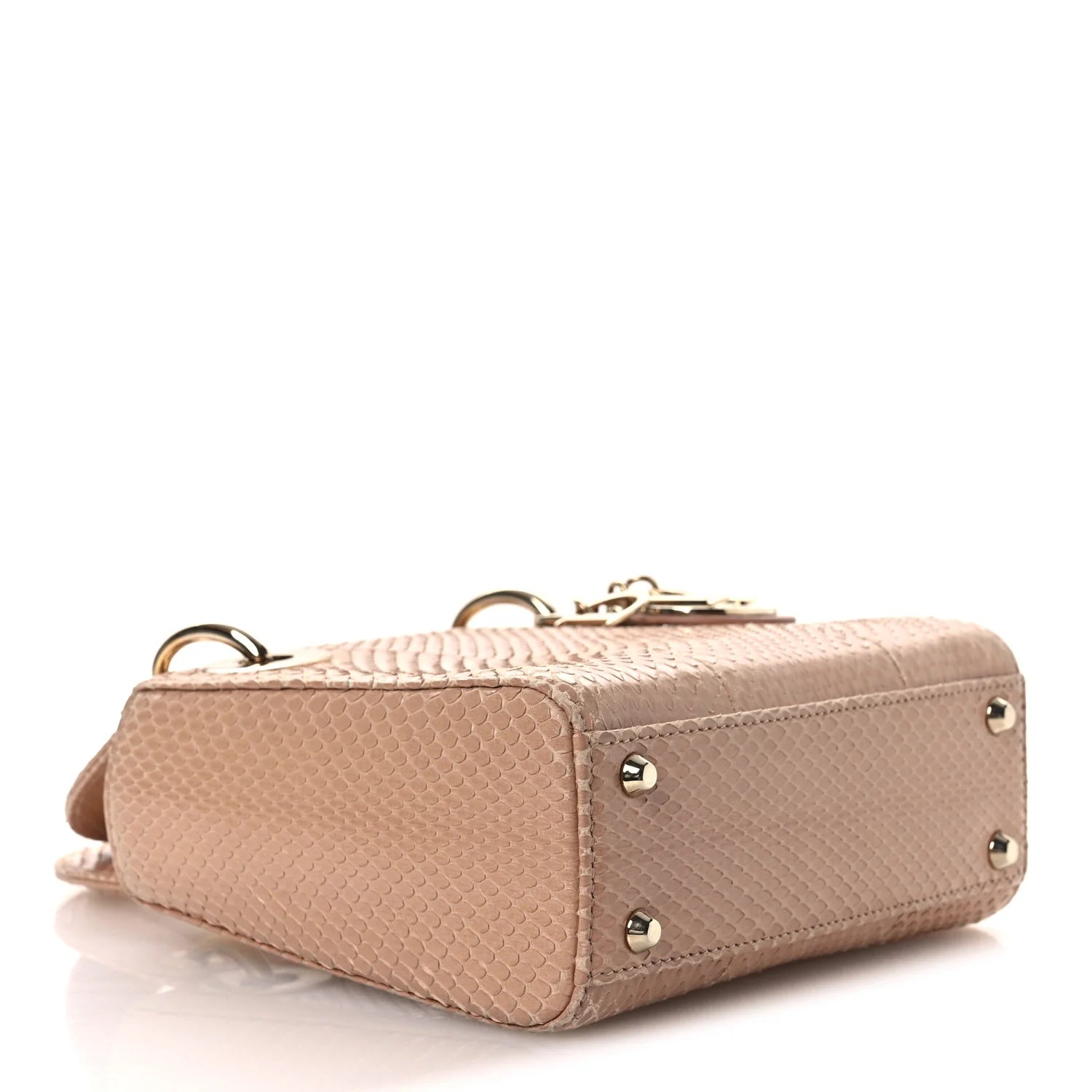 Snakeskin Mini Lady Dior Beige