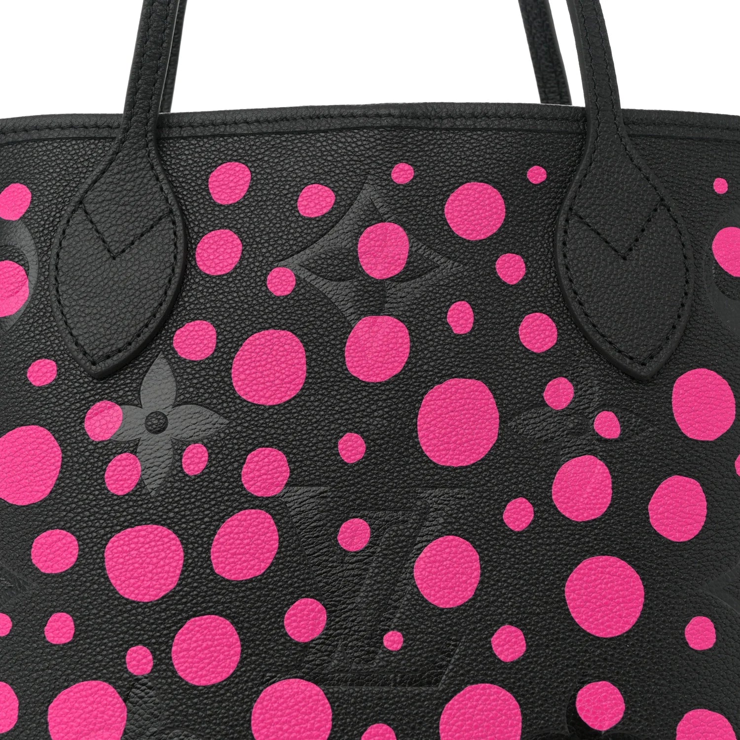 LV X YK Empreinte Infinity Dots Neverfull MM Black Fuchsia