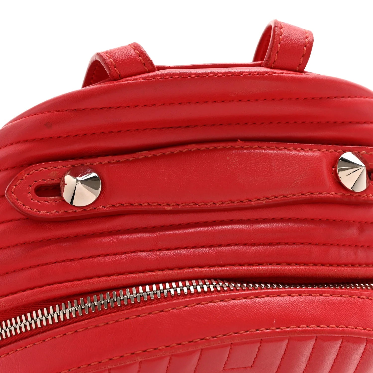 Shiny Nappa Trapuntata Mini Backpack Papavero