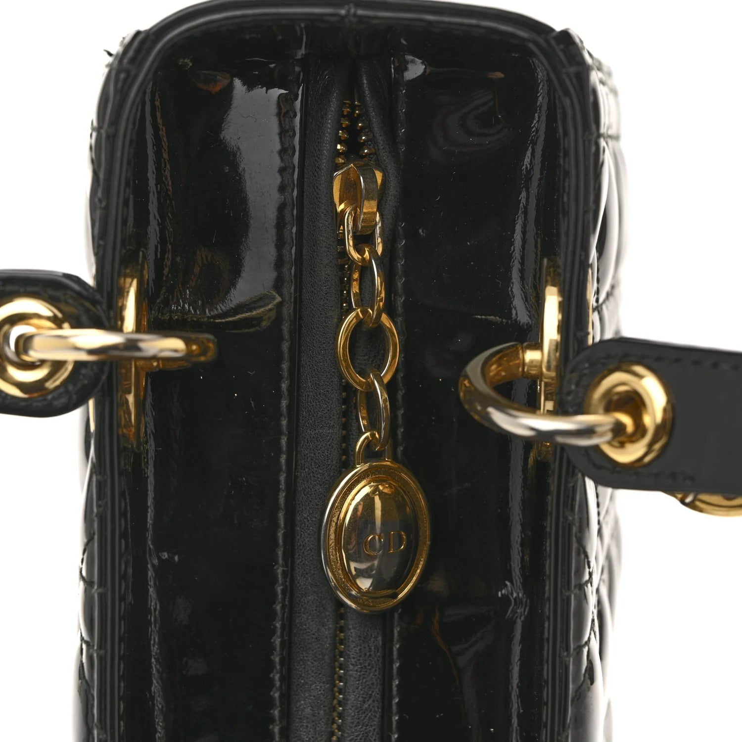 Patent Cannage Medium Lady Dior Black