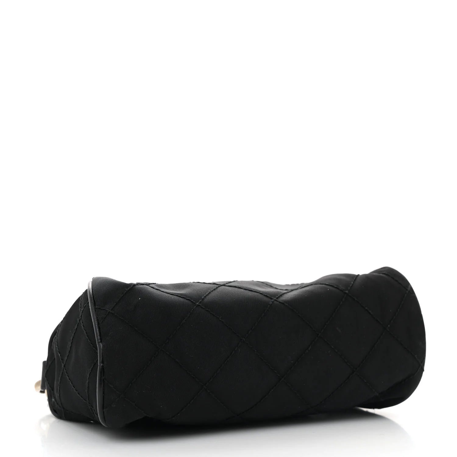 Tessuto Nylon Saffiano Impunturato Quilted Barrel Pochette Black
