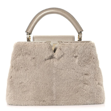 Mink Goatskin Capucines BB Beige
