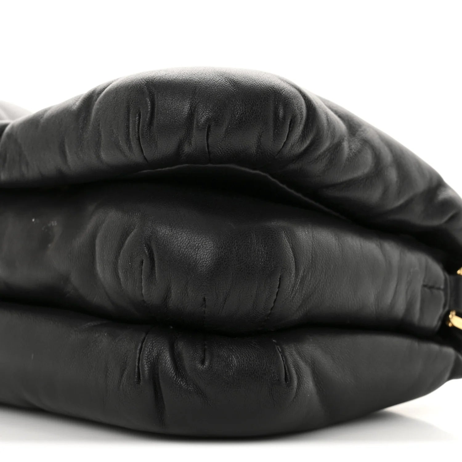 Shiny Nappa Lambskin Mini Goya Puffer Bag Black