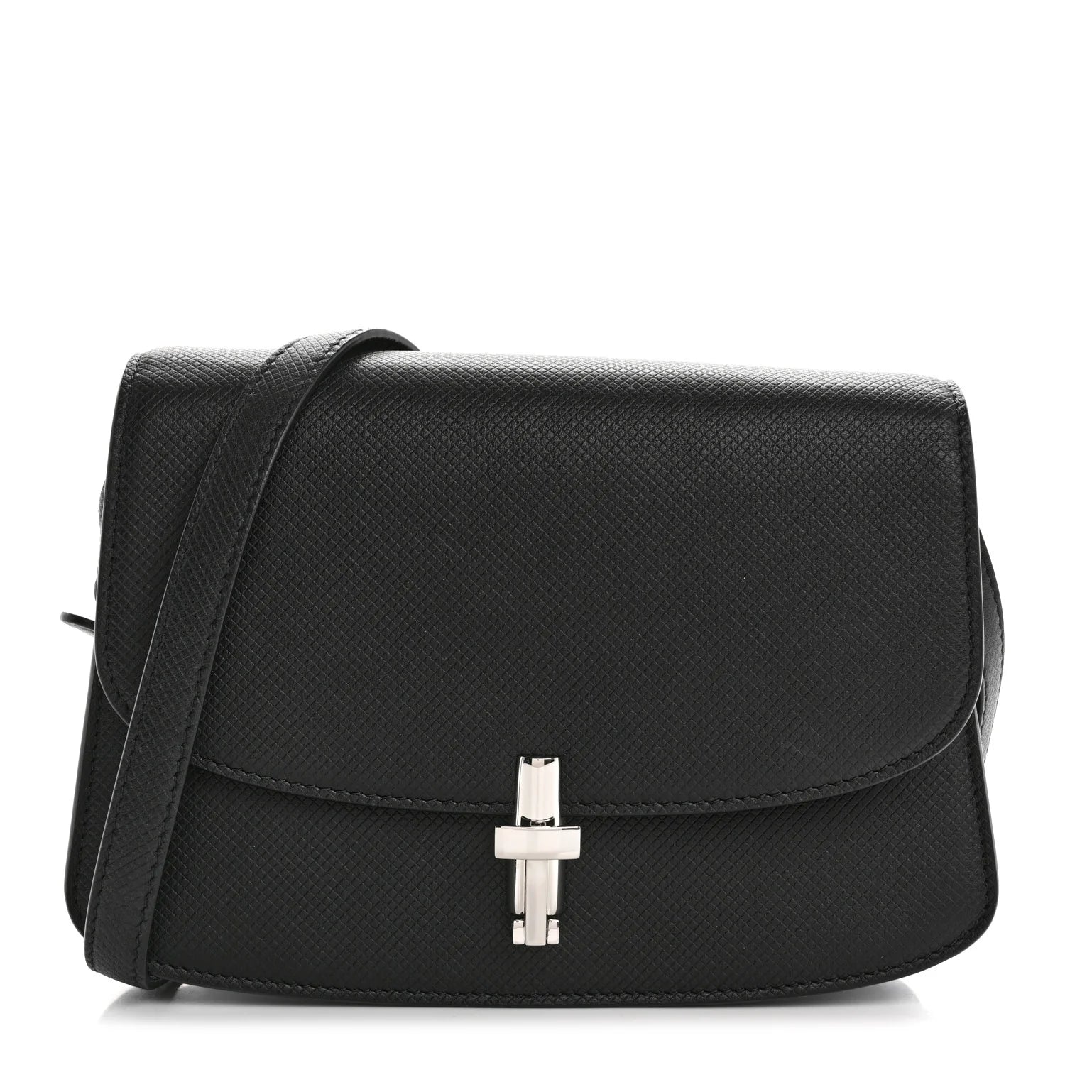 Stamped Saddle Calfskin the Sofia 8.75 Crossbody Black