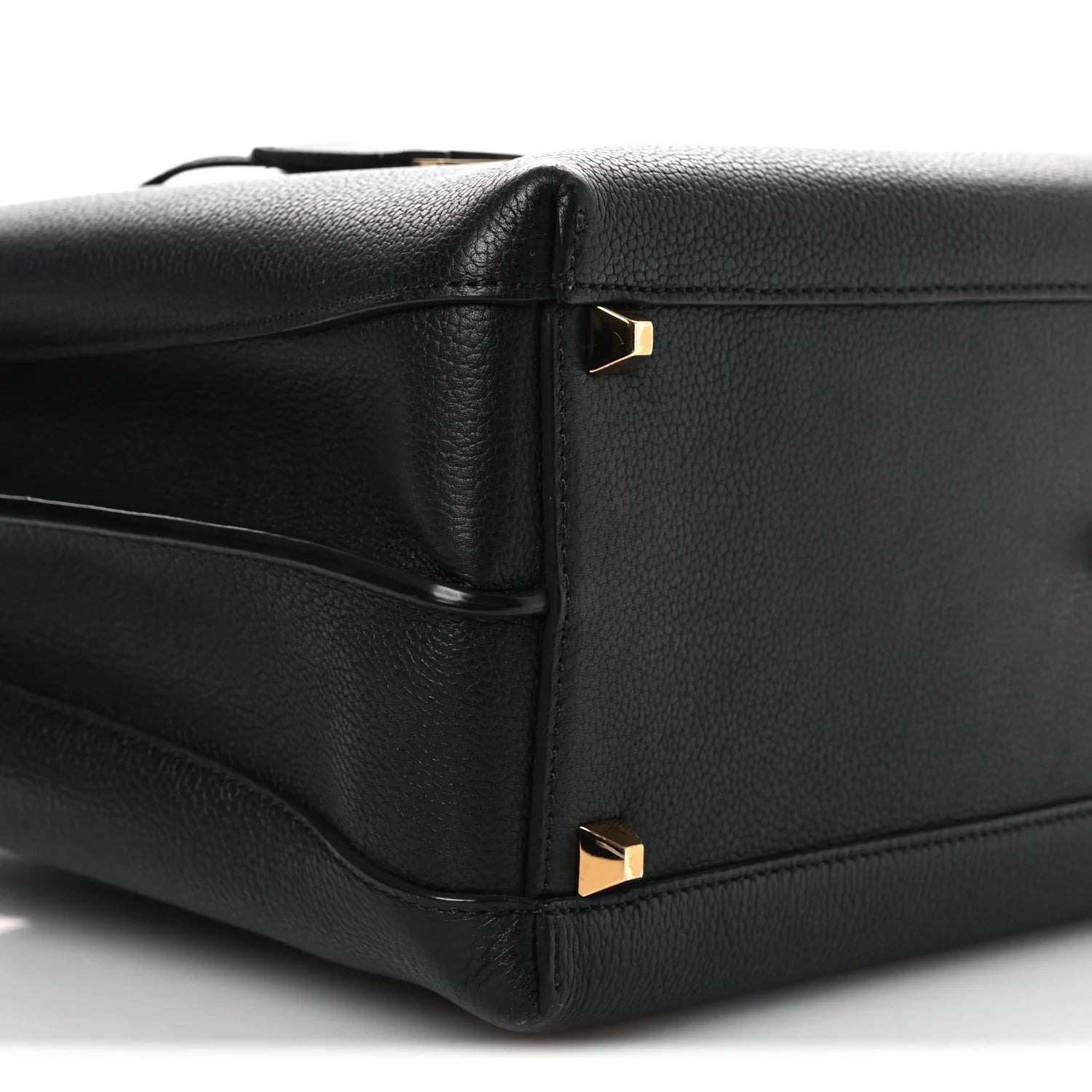 Grained Calfskin Large Milla Tote Black