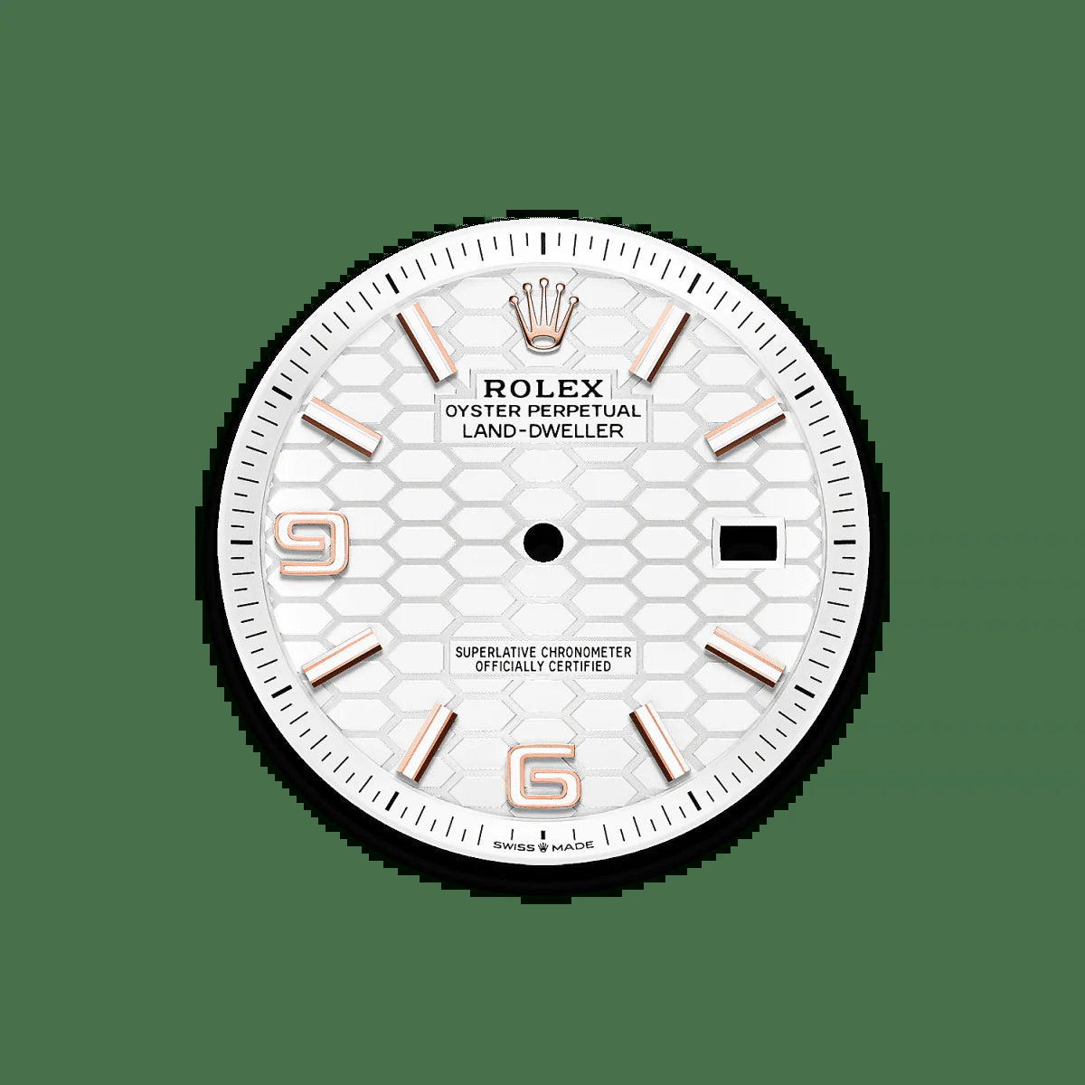 Unworn 2025,  Land-Dweller 40, 18K Everose Gold, Intense White Dial, Fluted Flat Jubilee, Ref# 127335-0001, Box and Papers