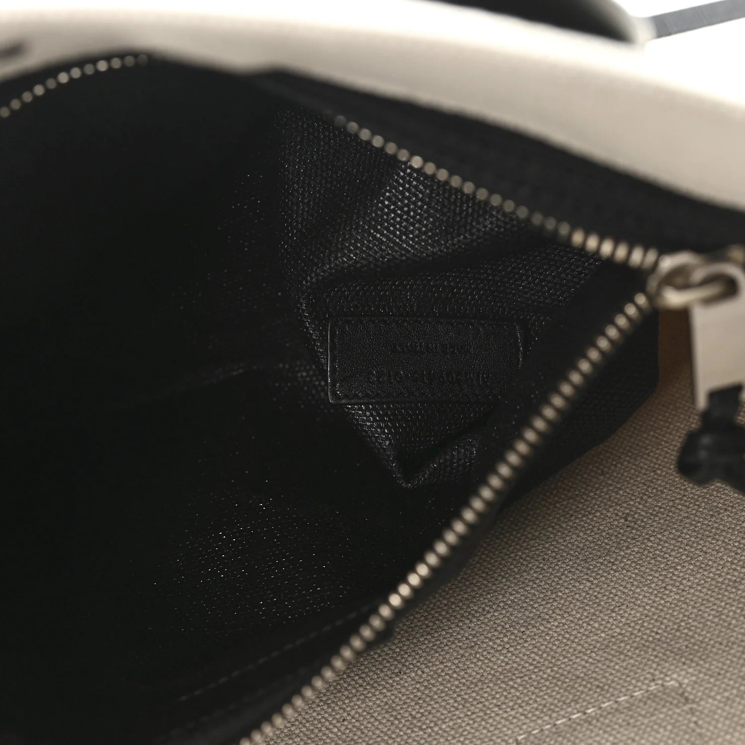 Linen Calfskin Rive Gauche Tote White Black