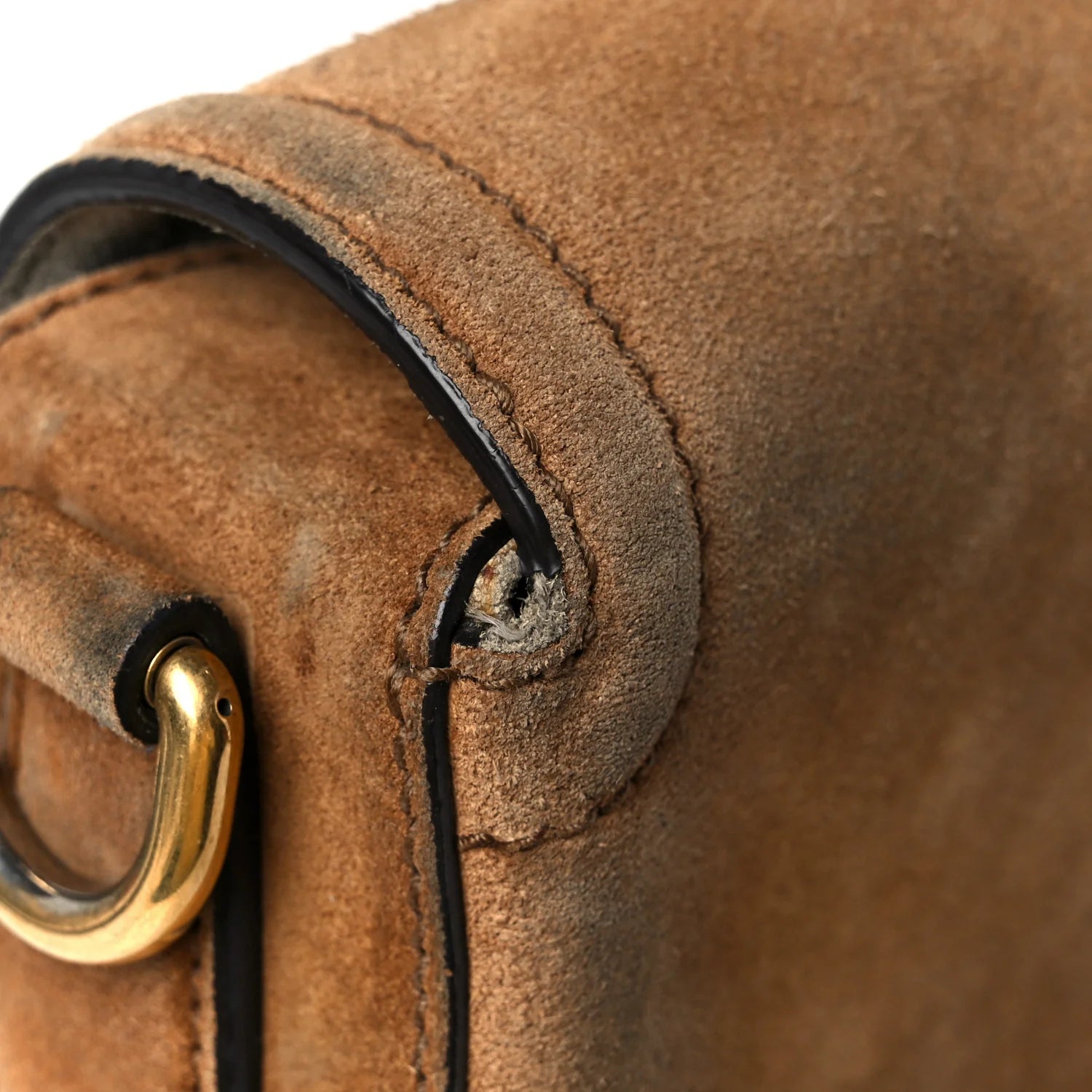 Suede Medium Lady Web Shoulder Bag New Marron