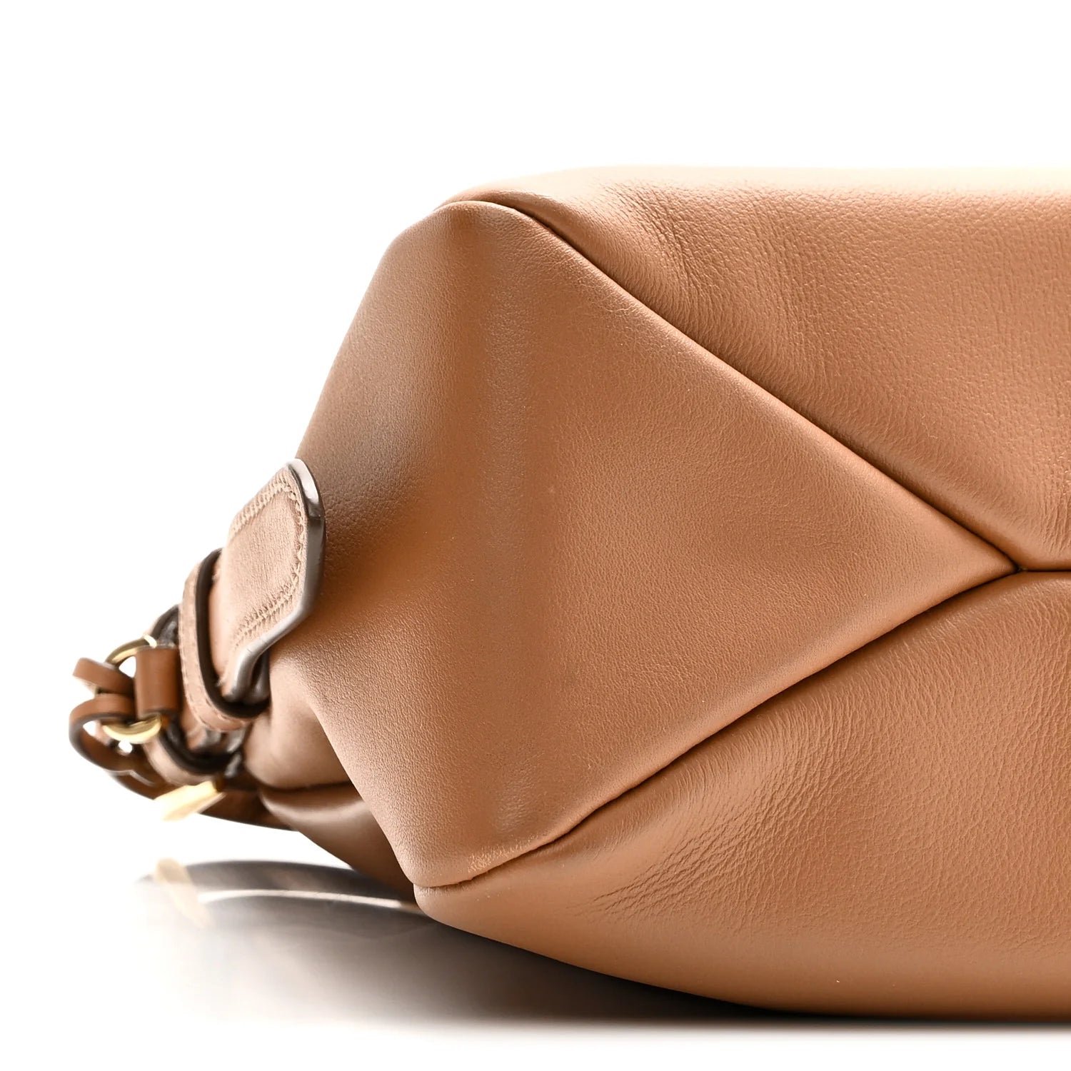 Soft Calfskin Medium Aimee Shoulder Bag Caramel