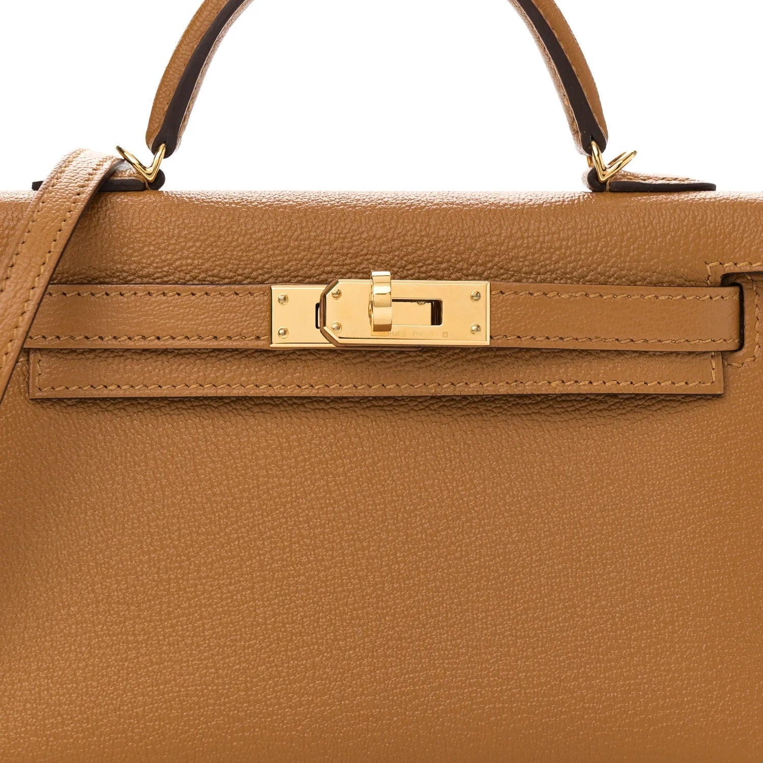 Chevre Mysore Verso Mini Kelly Sellier 20 Caramel Cacao